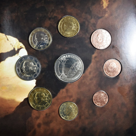 Bélgica,
1 céntimo por 2 euros,
Juego de euros - Les Minières de Silex à Spiennes