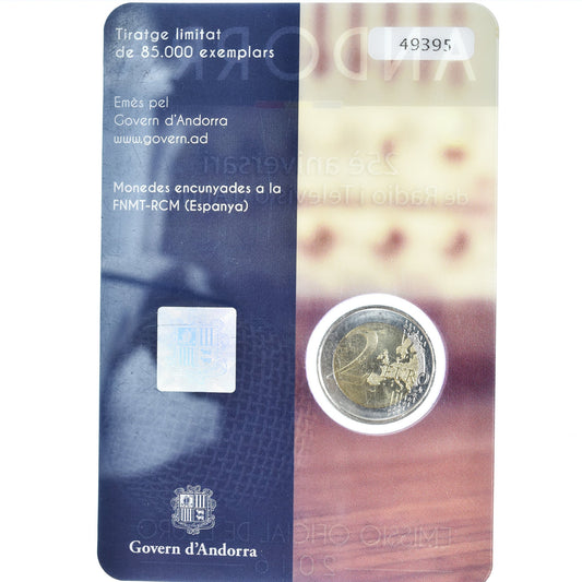 andorra,
2 euros,
25. Jahrestag des Radiosenders