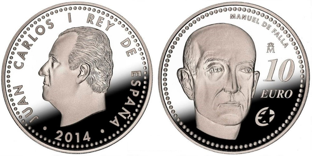 ESPAÑA 10 EUROS 2014 MANUEL DE FALLA