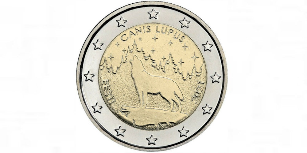 2 EUROS ESTONIA 2021 EL LOBO, ANIMAL NACIONAL DE ESTONIA