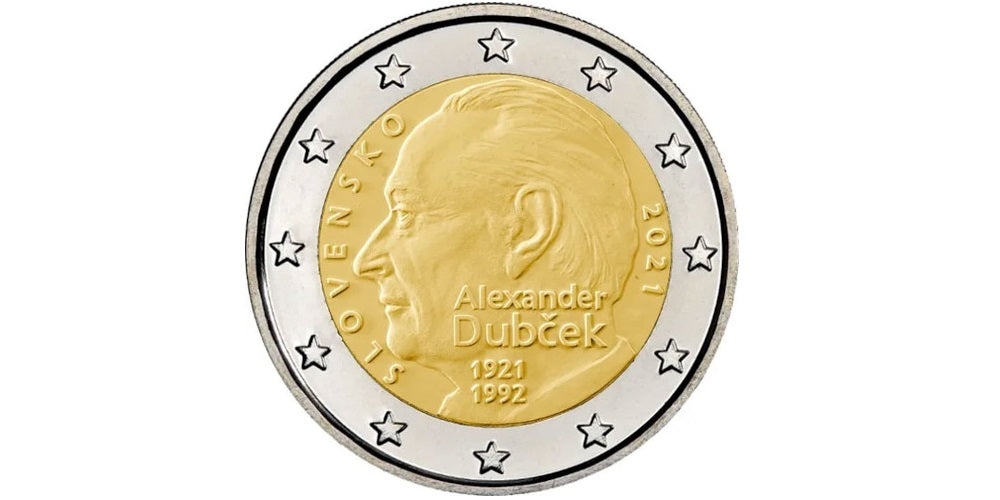 2 EUROS ESLOVAQUIA 2021 ALEXANDER DUBCEK