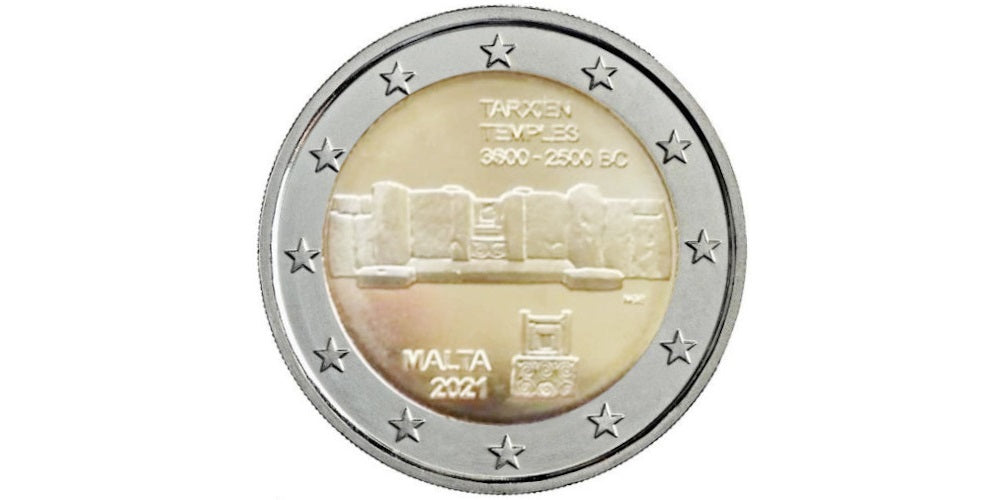 2 EUROS MALTA 2021 TEMPLOS DE TARXIEN