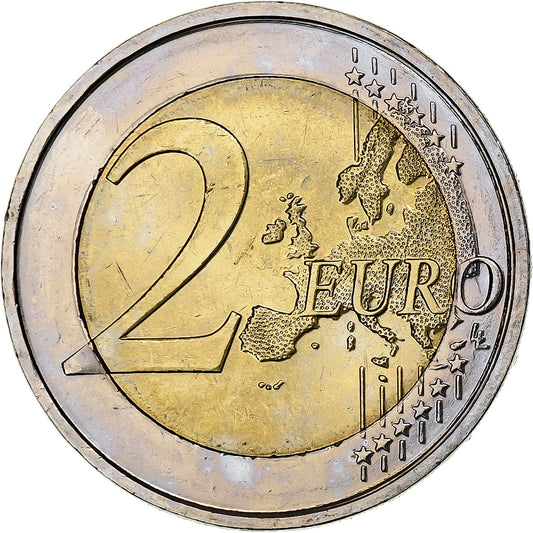 Bélgica,
2 euros,
10. Jahrestag de la UEM