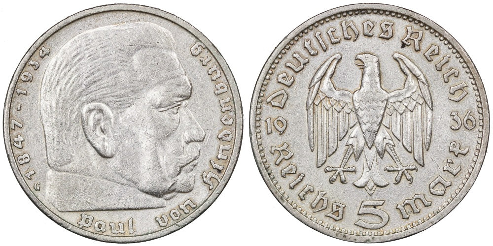 ALEMANIA 5 REICHSMARK 1936 G