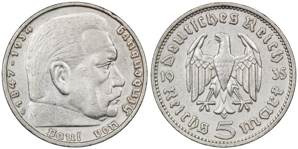 ALEMANIA 5 REICHSMARK 1935 J