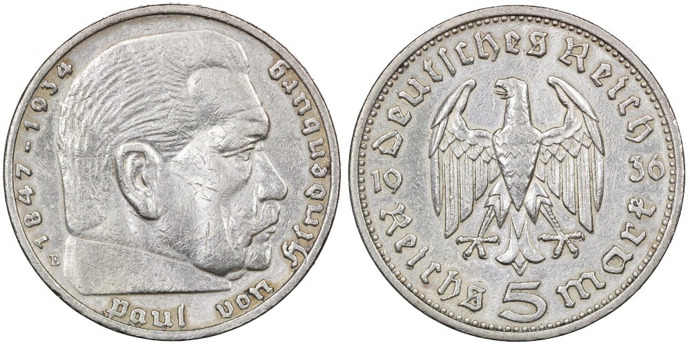 ALEMANIA 5 REICHSMARK 1936 E
