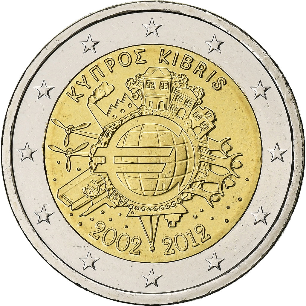 Chipre,
2 euros,
Eurocopa 2002-2012