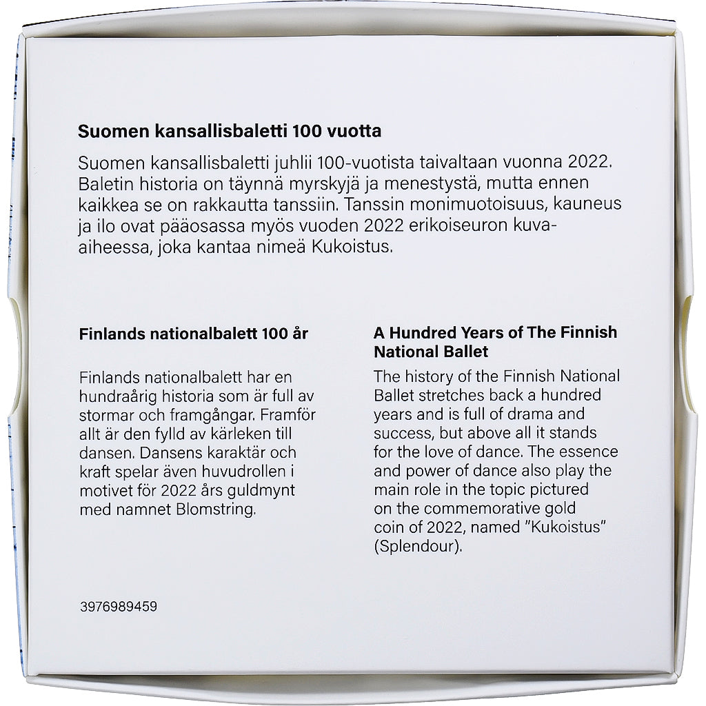 Finlandia,
2 euros,
Ballet Nacional 100 Años