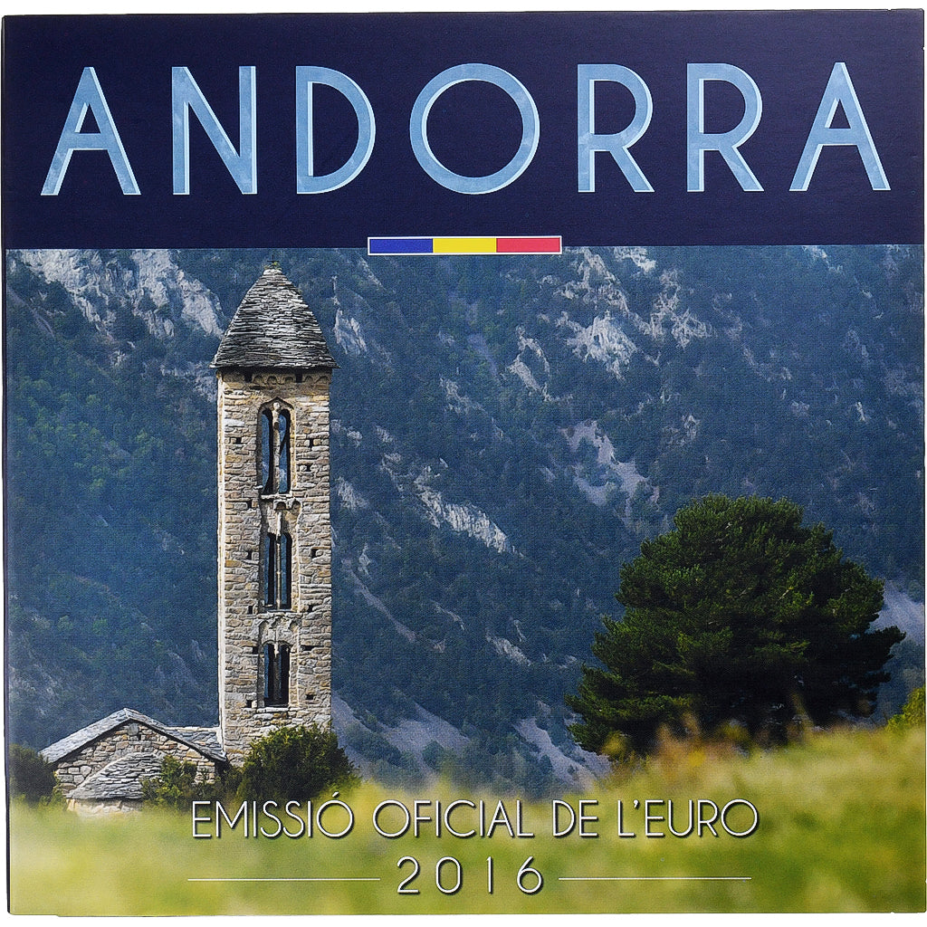 andorra,
Setze 1 ud. - 2 euros,
Münzkaarta. BU