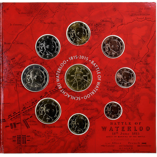 Bélgica,
Setze 1 ud. - 2 euros + Jeton,
Batalla de Waterloo