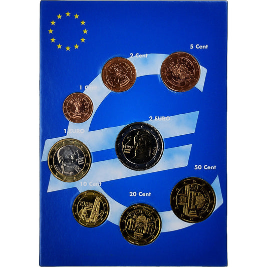 Austria,
Juego de 1 c. - 2 euros,
Juego europeo