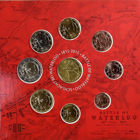Bélgica,
1 céntimo por 2 euros,
Batalla de Waterloo