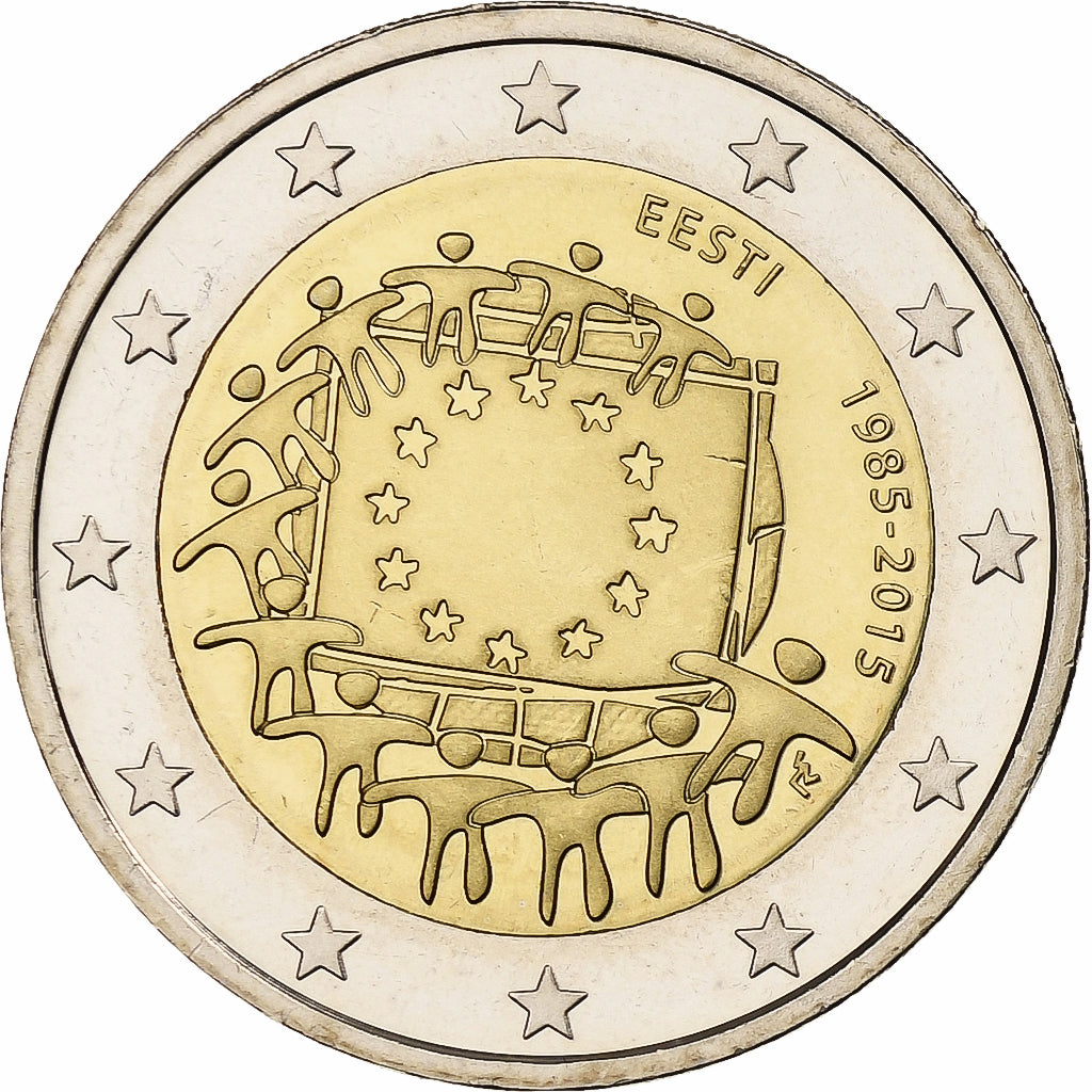tierra del este,
2 euros,
30 Jahre vor dem Drapeau de l'UE