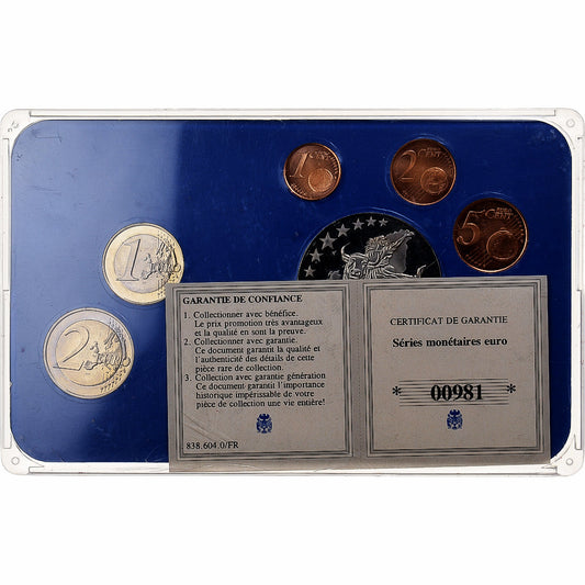 Chipre,
Setze 1 ud. - 2 euros + europäische Münze,
2008