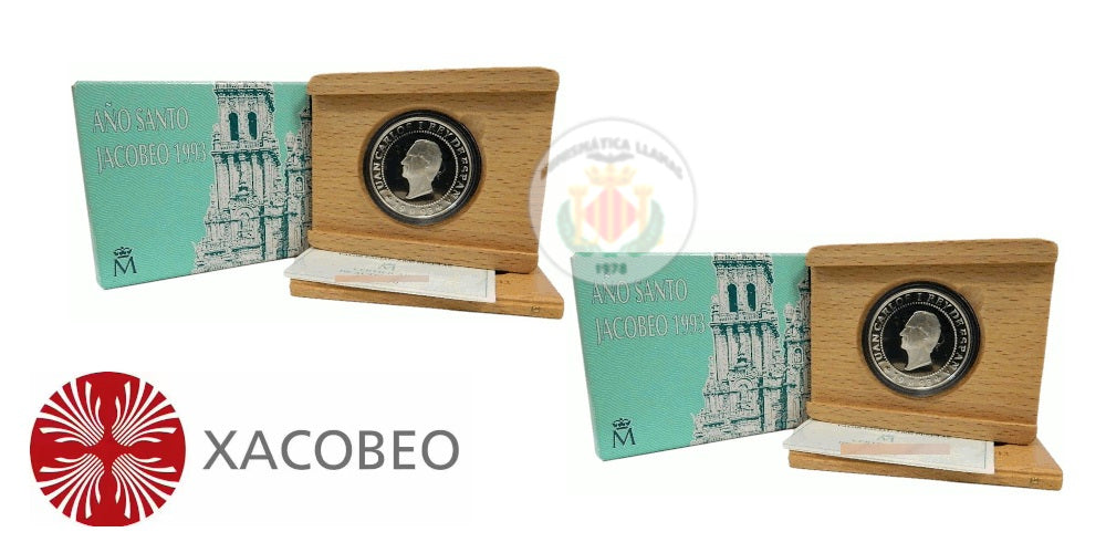 2 MONEDAS DE 2000 PESETAS AÑO SANTO JACOBEO 1993