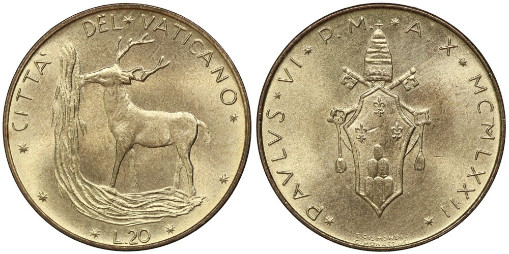 VATICANO 20 LIRAS 1972