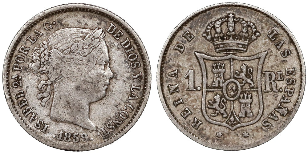 ISABEL II 1 REAL 1859 MADRID