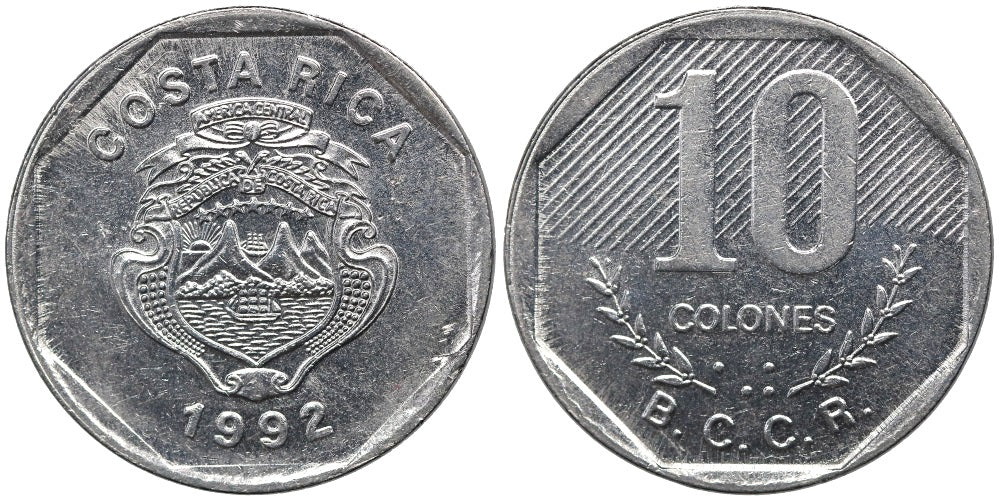 COSTA RICA 10 COLONES 1992