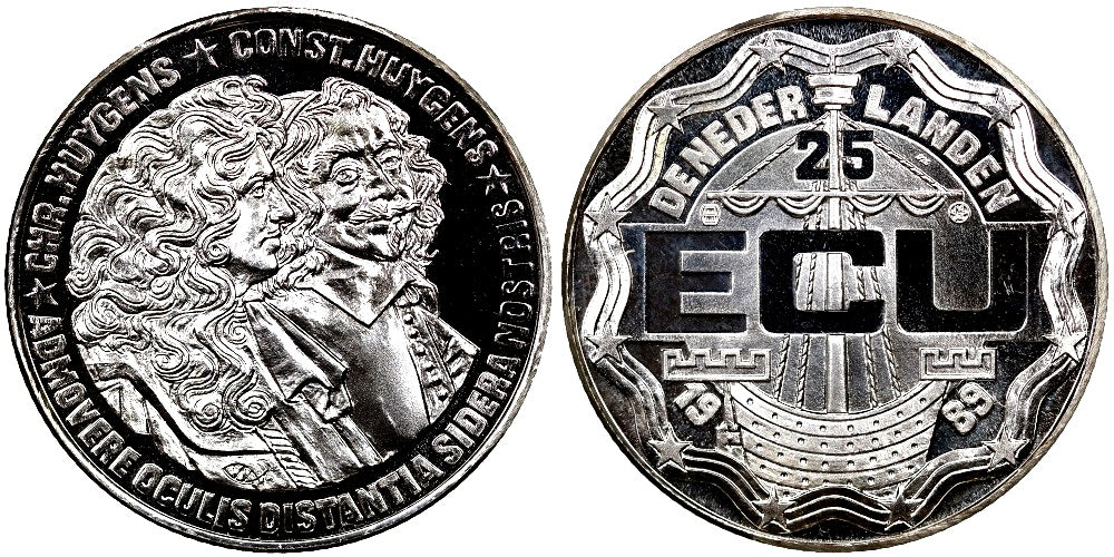 HOLANDA 25 ECUS 1989 CHR. Y CONS. HUYGUENS