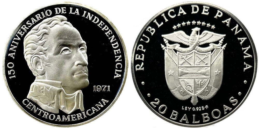 PANAMA 20 BALBOAS 1971 150 ANIVº DE LA INDEPENDENCIA