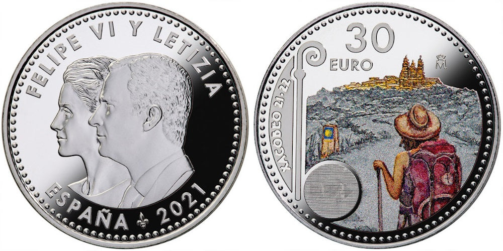 ESPAÑA 30 EUROS 2021 XACOBEO 2021-22 (en capsula)