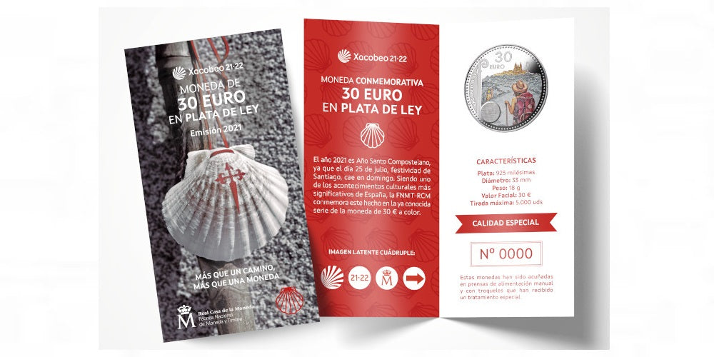 ESPAÑA 30 EUROS 2021 XACOBEO 21-22