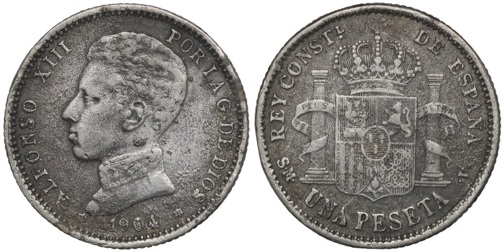 FALSA DE EPOCA 1 PESETA 1904