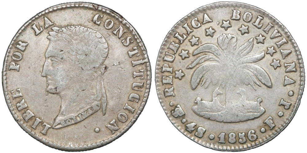 BOLIVIA 4 SOLES 1856