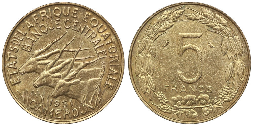 CAMERUN 5 FRANCOS 1961