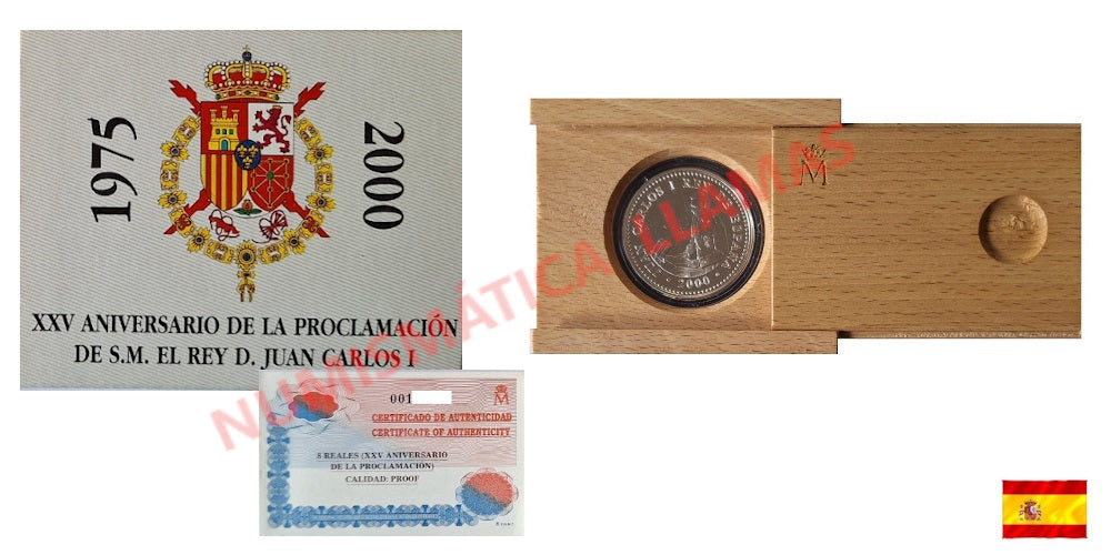 ESPAÑA 2000 PESETAS 2000 XXV ANIVERSARIO DE LA PROCLAMACION