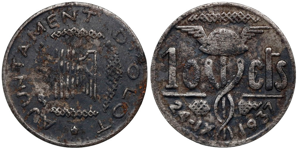 OLOT (GIRONA) 10 CENTIMOS 1937