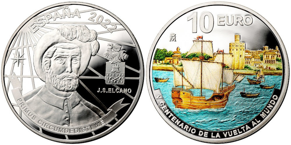ESPAÑA 10 EUROS 2022 V CENTENARIO VUELTA AL MUNDO