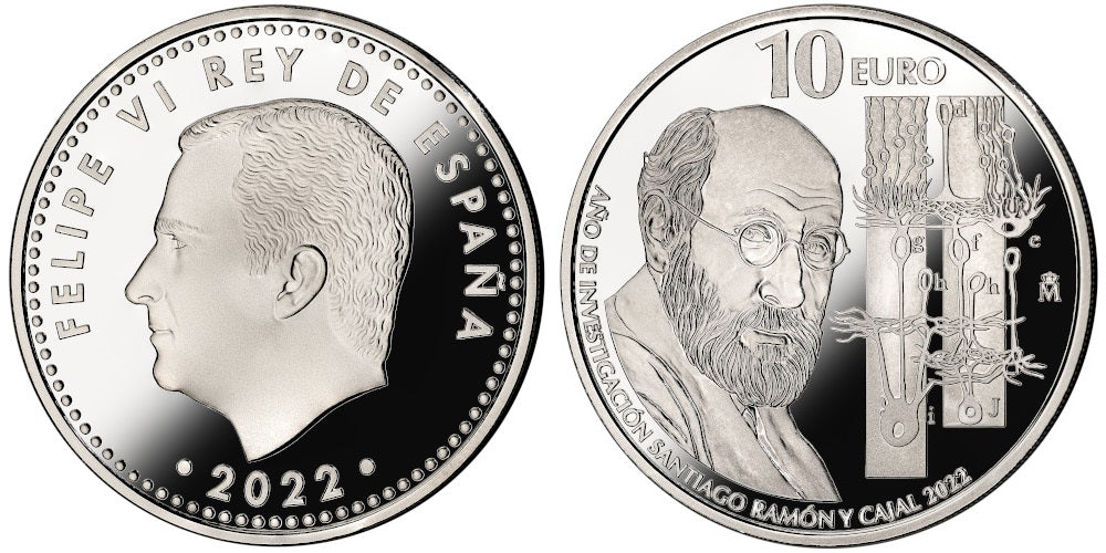 ESPAÑA 10 EUROS 2022 SANTIAGO RAMON Y CAJAL