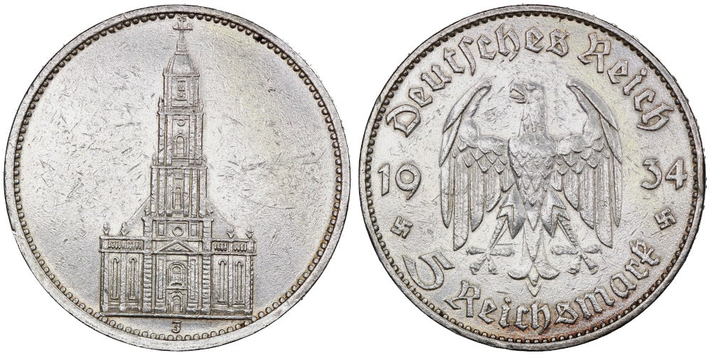 ALEMANIA 5 REICHSMARK 1934 J