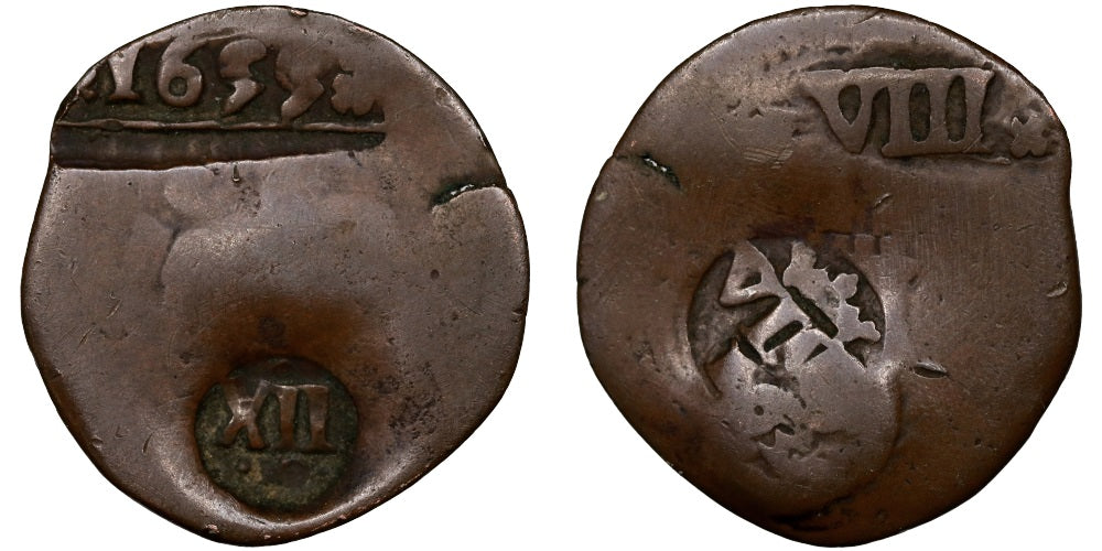 FELIPE IV RESELLOS DE VIII y XII MARAVEDIS 1655