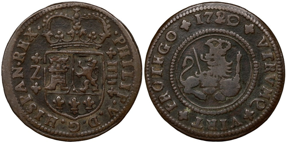 FELIPE V 4 MARAVEDIS 1720 ZARAGOZA