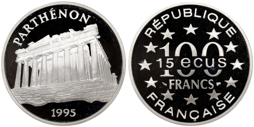 FRANCIA 100 FRANCOS-15 ECUS 1995 PARTHENON