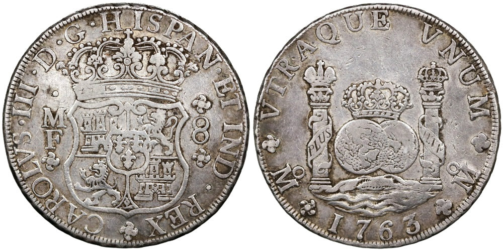 CARLOS III 8 REALES 1763 MEXICO MF