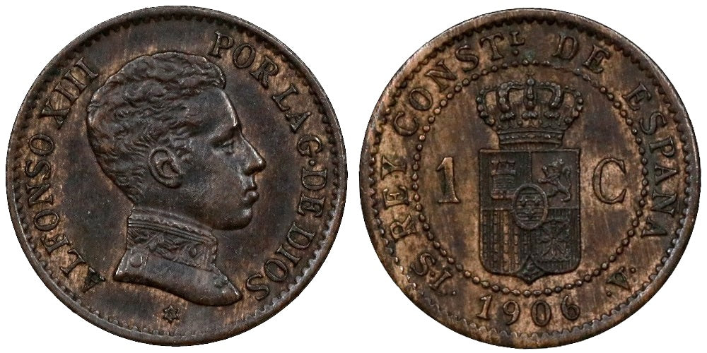 ALFONSO XIII 1 CENTIMOS 1906 SIV