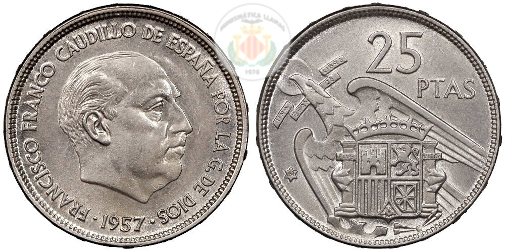 ESTADO ESPAÑOL 25 PESETAS 1957*61