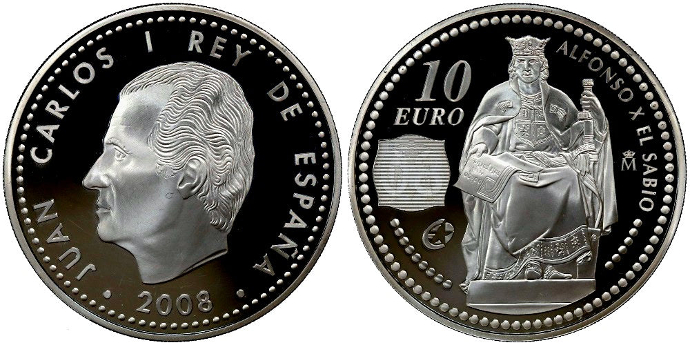 ESPAÑA 10 EUROS 2008 ALFONSO X EL SABIO