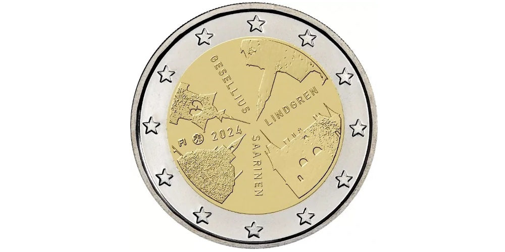 2 EUROS FINLANDIA 2024 ARQUITECTURA FINLANDESA