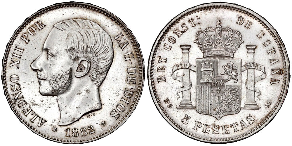ALFONSO XII 5 PESETAS 1882