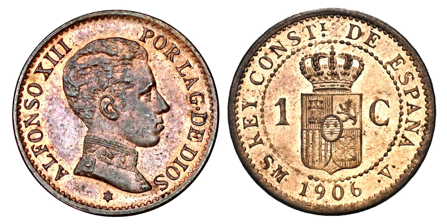 ALFONSO XIII 1 CENTIMO 1906 SMV