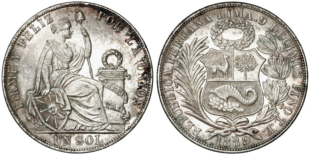 PERU 1 SOL 1889 LIMA TF
