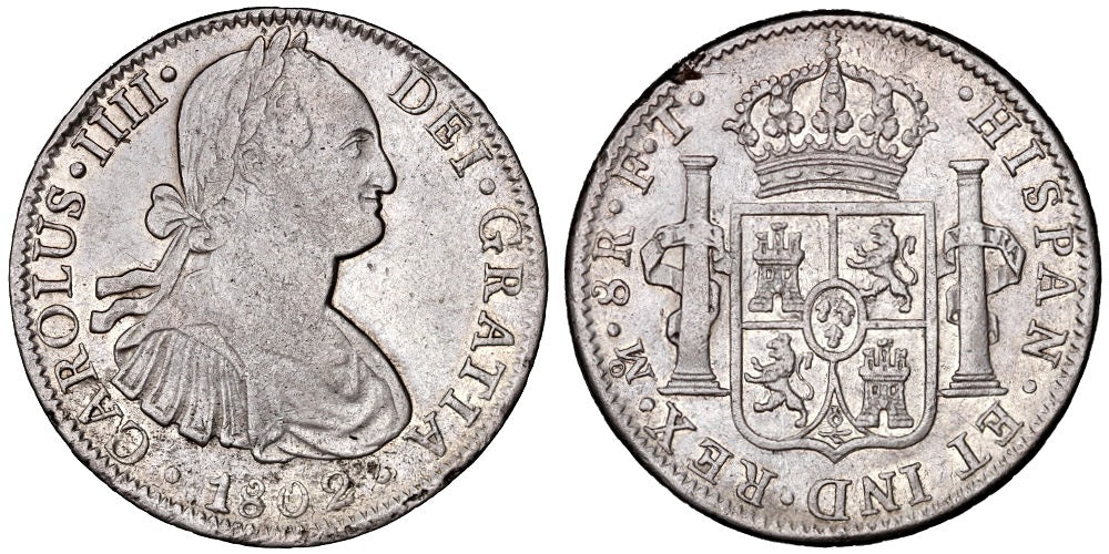 CARLOS IV 8 REALES 1802 MEXICO TH
