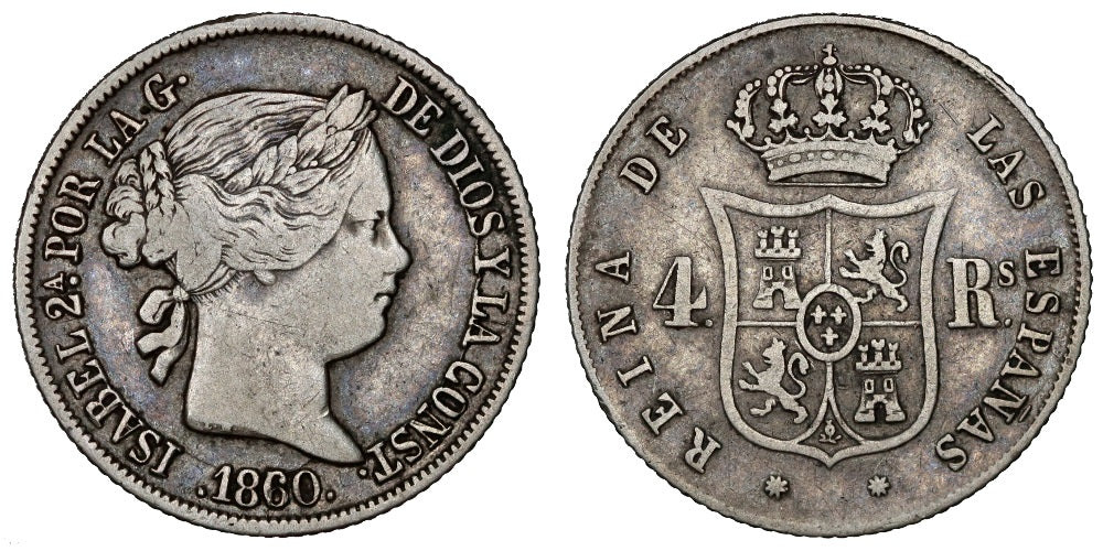 ISABEL II 4 REALES 1860 / 50 BARCELONA