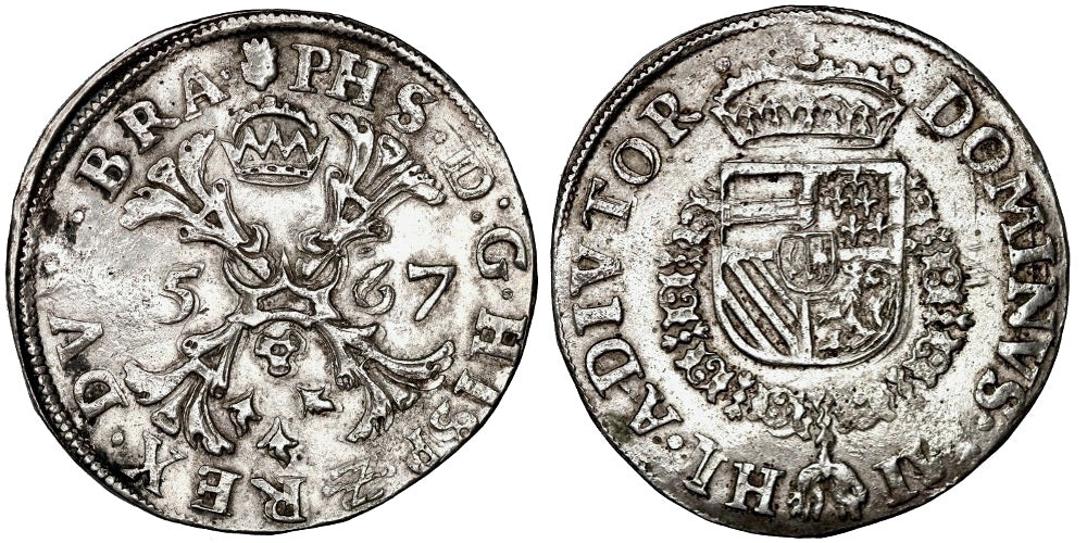 FELIPE II ESCUDO DE BORGOÑA 1567 AMBERES