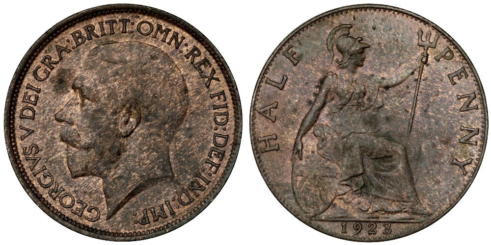 INGLATERRA 1/2 PENNY 1923
