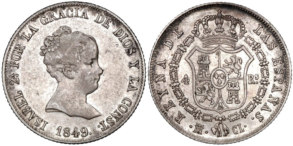 ISABEL II 4 REALES 1849 MADRID CL